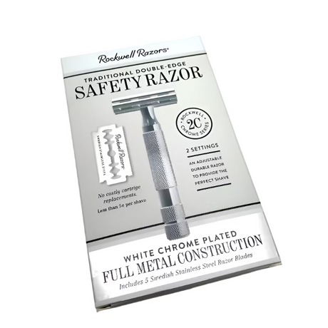Pre-Owned - Rockwell 2C White Chrome - Double Edge Safety Razor