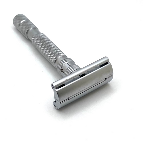 Pre-Owned Rockwell Razors Adjustable Safety Razor Model T2 Brushed Chrome