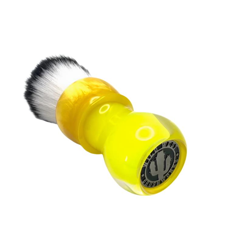 Pre-Owned - Wild West Brush Works - Custom Yellow Synthetic Shave Brush 26mm