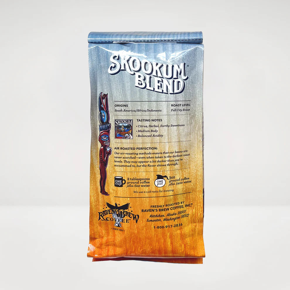 Raven's Brew Skookum Whole Bean Coffee 12oz