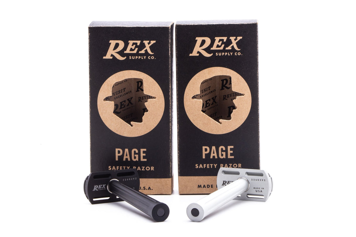 Rex Supply Co. Page Three Piece Aluminum Double Edge Safety Razor