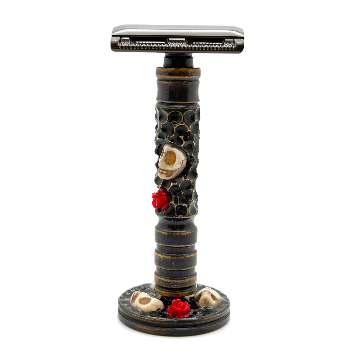 Magnetized Skull Safety Razor | RG Shave Designs | Brass Handle 140g ...