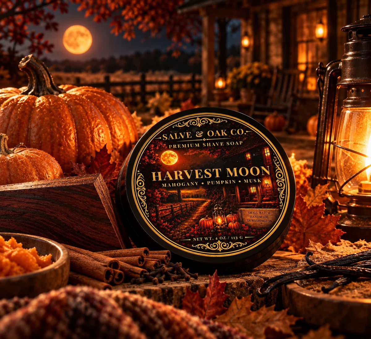 Salve & Oak Harvest Moon Shave Soap 4.0oz