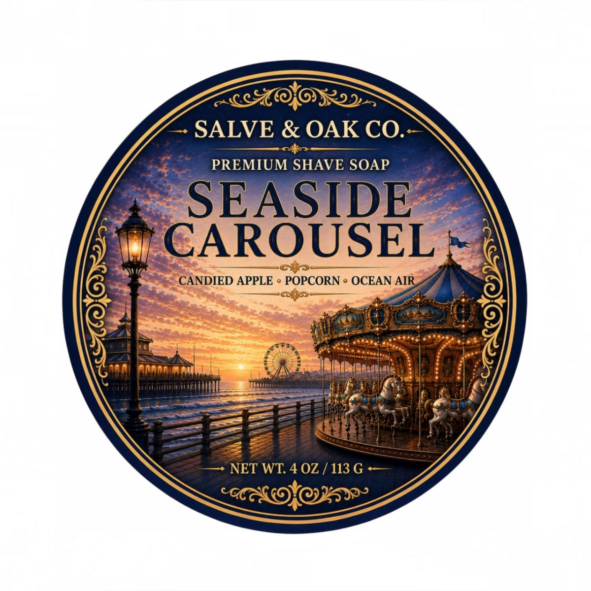 Salve & Oak Seaside Carousel Shave Soap 4oz
