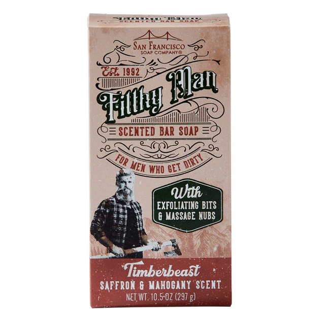 San Francisco Soap Company FILTHY MAN Bar Soap Timberbeast Saffron & Mahogany 10oz