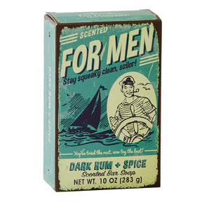 San Francisco Soap Company - FOR MEN Bar Soap - Dark Rum & Spice - 10oz