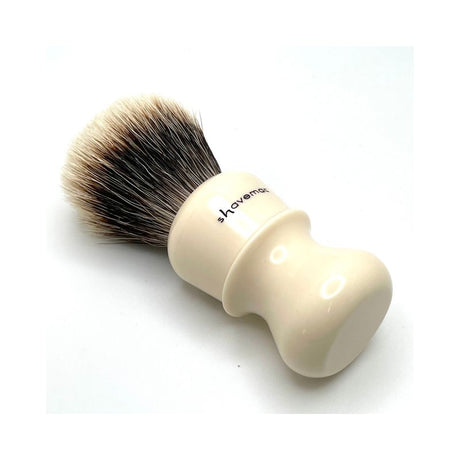 Shavemac - 24mm Silvertip 2 Band Badger Shaving Brush - Ivory Handle