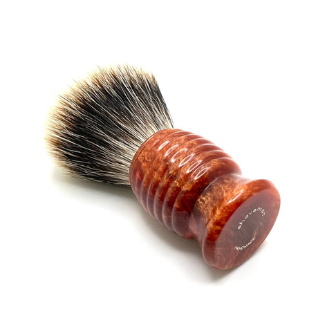 Shavemac - 26mm Silvertip 2 Band Badger Shaving Brush - Bronze & Orange Handle