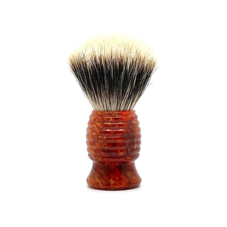 Shavemac - 26mm Silvertip 2 Band Badger Shaving Brush - Bronze & Orange Handle