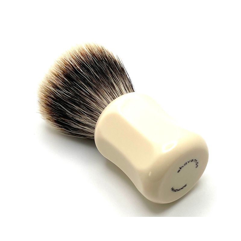 Shavemac - 26mm Silvertip 2 Band Badger Shaving Brush - Ivory Handle