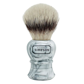 Simpson - Islington - Synthetic Shaving Brush - Italian Marble Grey Small