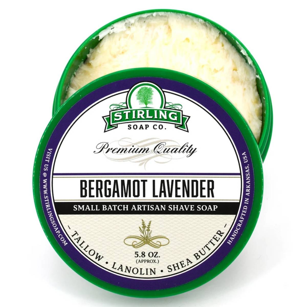 Stirling Soap Company Bergamot Lavender Shave Soap 5.8oz