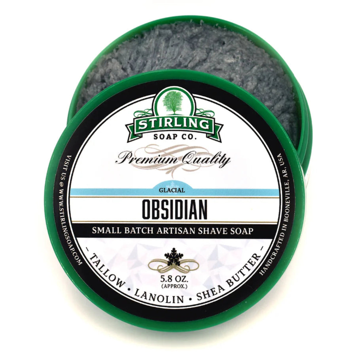 Stirling Soap Company Glacial Obsidian Shave Soap 5.8oz