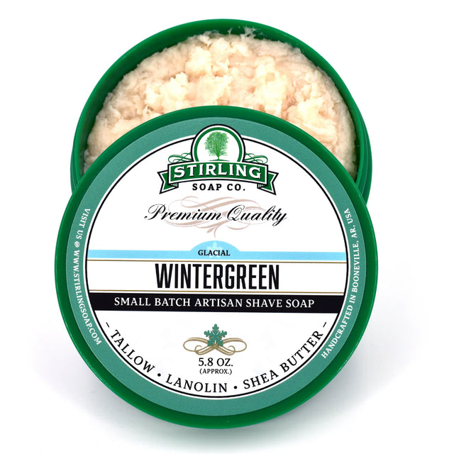 Stirling Soap Company Glacial Wintergreen Shave Soap 5.8oz