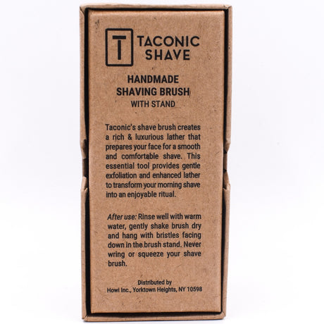 Taconic Shave Wood & Chrome Handle Mixed Badger Shave Brush & Stand