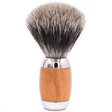 Taconic Shave Wood & Chrome Handle Deluxe Pure Badger Shave Brush & Stand