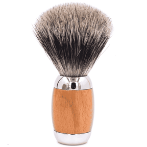 Taconic Shave Wood & Chrome Handle Deluxe Pure Badger Shave Brush & Stand