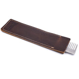 Taconic Shave Premium Stainless Steel Pocket Comb and Leather Case Made in USA