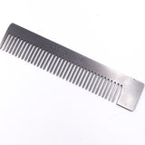 Taconic Shave Premium Stainless Steel Pocket Comb and Leather Case Made in USA