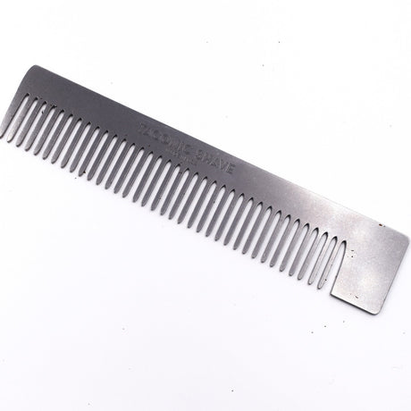 Taconic Shave Premium Stainless Steel Pocket Comb and Leather Case Made in USA