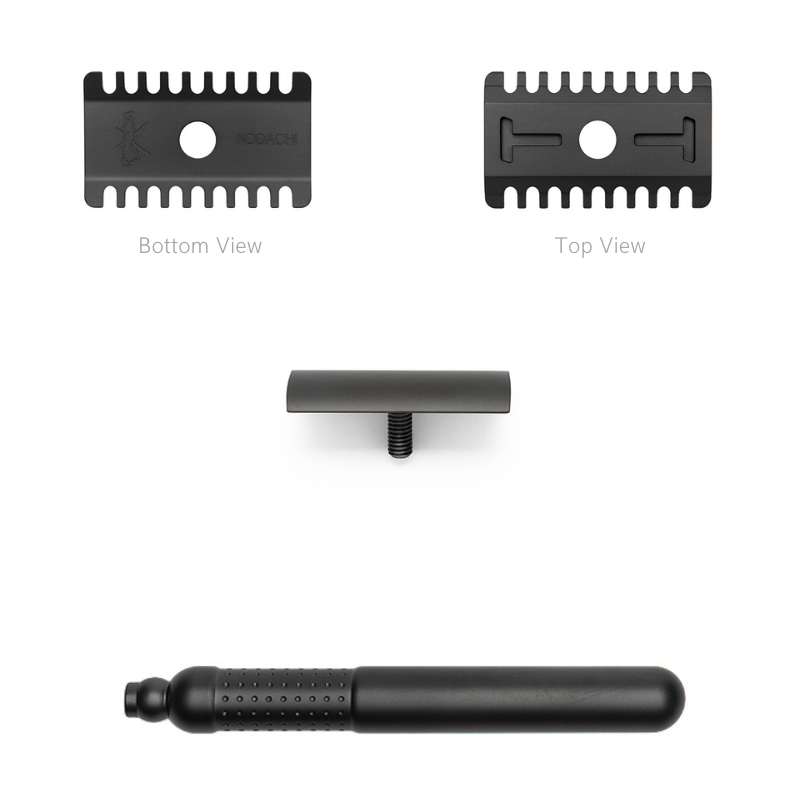 Tatara Masamune Nodachi Stainless Steel Open Comb Double Edge Safety Razor Dark