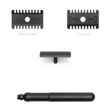Tatara Masamune Nodachi Stainless Steel Open Comb Double Edge Safety Razor Dark
