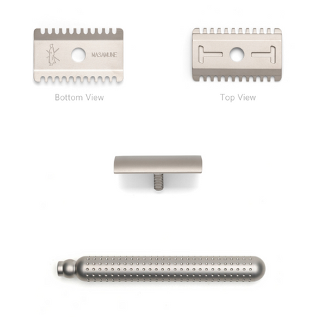 Tatara Masamune Stainless Steel Open Comb Double Edge Safety Razor Matte