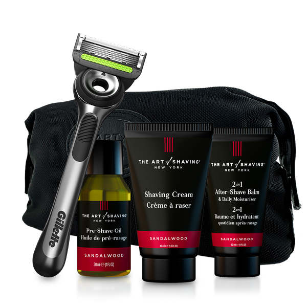 Men's Travel Essentials Bundle Sandalwood | Complete Shaving Kit