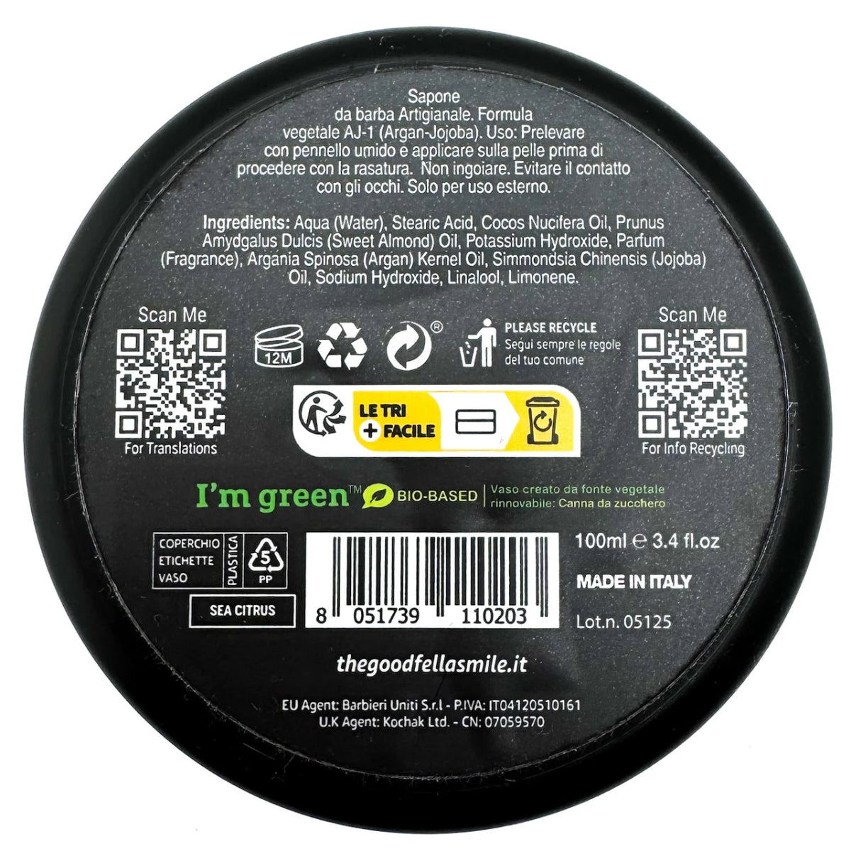The GoodFellas Smile Sea Citrus Shaving Soap 3.4oz