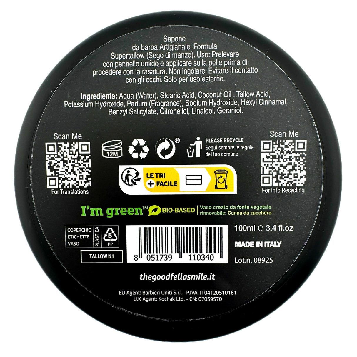 The GoodFellas Smile Tallow N1  Shaving Soap 100ml