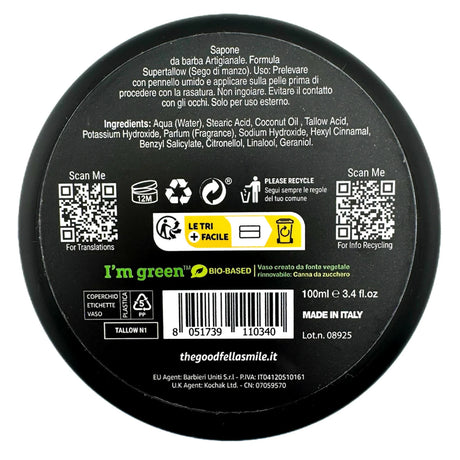 The GoodFellas Smile Tallow N1 Shaving Soap 3.4oz