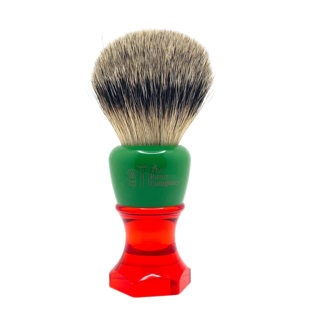 The Herald 26mm Shaving Brush Green & Red Resin Handle Choose Knot Type