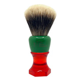 The Herald 26mm Shaving Brush Green & Red Resin Handle Choose Knot Type
