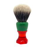 The Herald 26mm Shaving Brush Green & Red Resin Handle Choose Knot Type