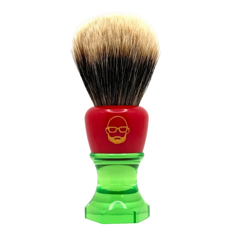 The Herald 26mm Shaving Brush Red & Green Finest Badger Resin Handle