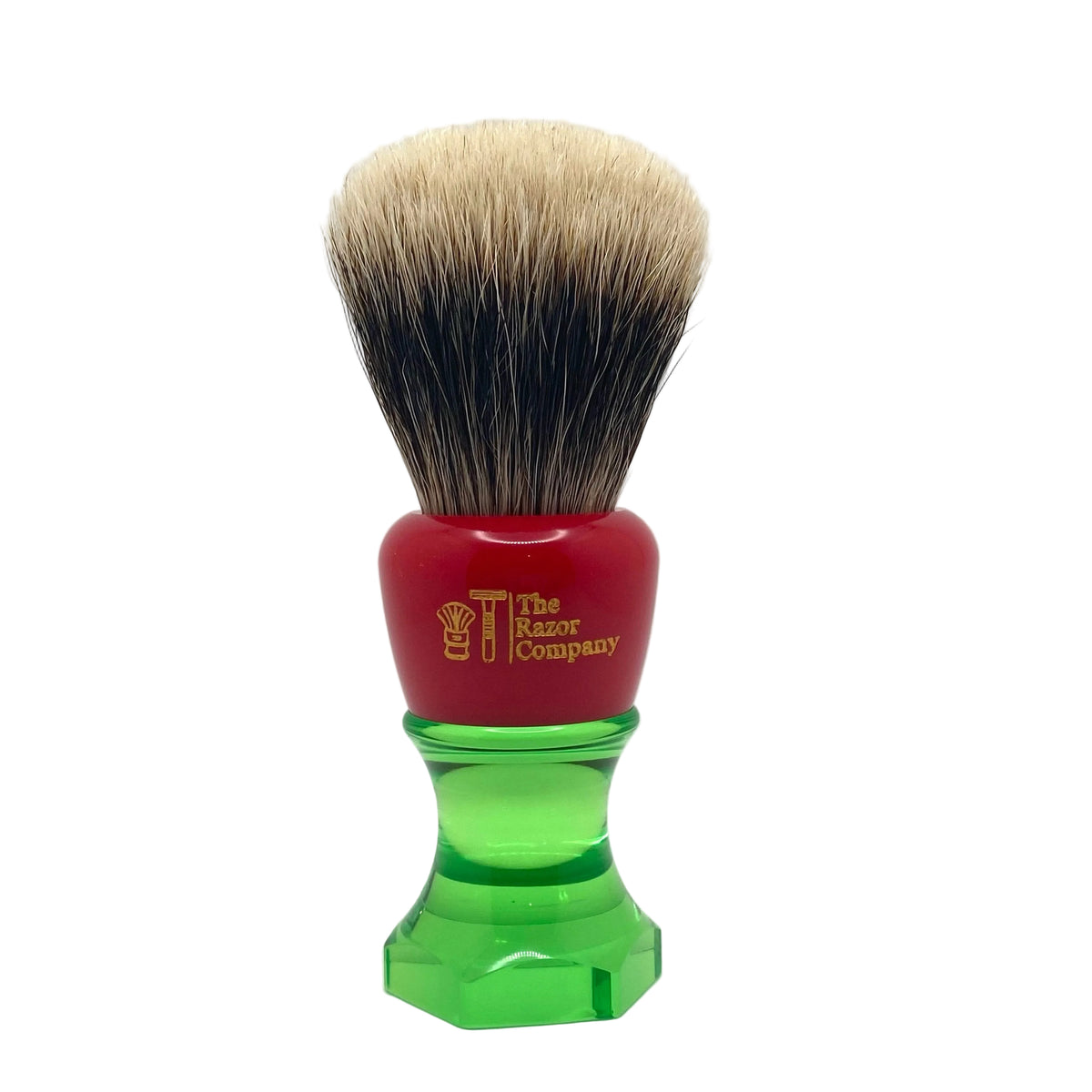 Resin Razor Handle The Herald 26mm Shaving Brush Red & Green Resin Handle Choose Knot Typ ...