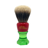 The Herald 26mm Shaving Brush Red & Green Resin Handle Choose Knot Type