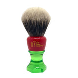 The Herald 26mm Shaving Brush Red & Green Resin Handle Choose Knot Type