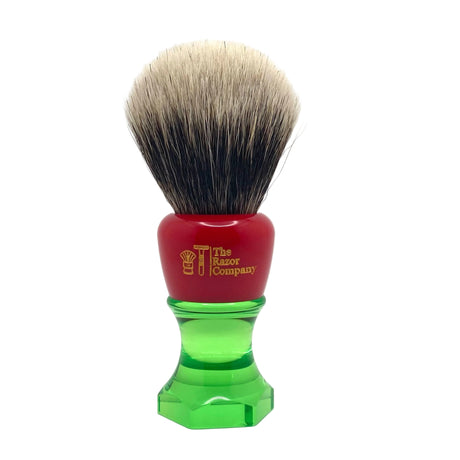 The Herald 26mm Shaving Brush Red & Green Resin Handle Choose Knot Type
