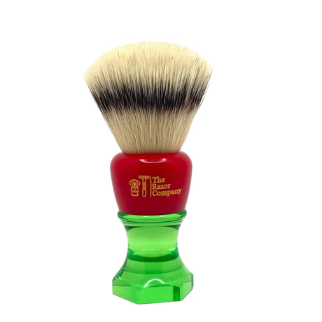 The Herald 26mm Shaving Brush Red & Green Resin Handle Choose Knot Type