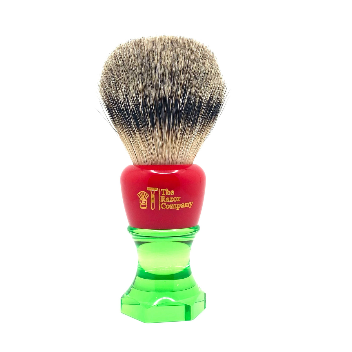 The Herald 26mm Shaving Brush Red & Green Resin Handle Choose Knot Type