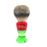 The Herald 26mm Shaving Brush Red & Green Resin Handle Choose Knot Type