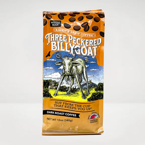 Raven's Brew Three Peckered Billy Goat Whole Bean Coffee 12oz