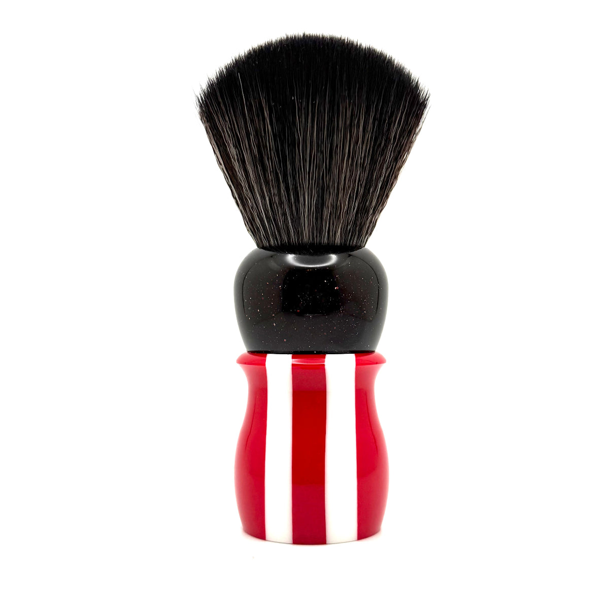 TRC 26mm Red, White & Sparkle Shaving Brush Synthetic Knot Resin Handle