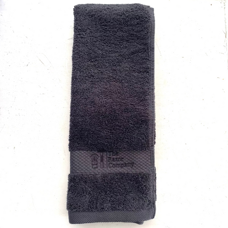 TRC Luxury Shaving Towel Black Terry w/ Black Embroidery