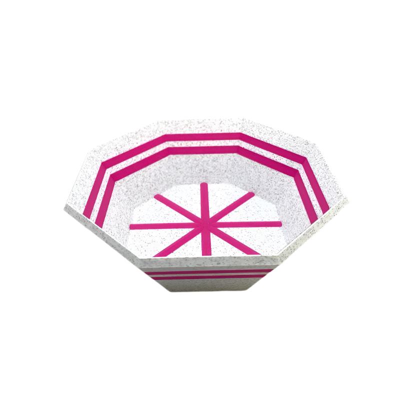 TRC - Unbreakable Lather Bowl - Marble & Pink Octagon
