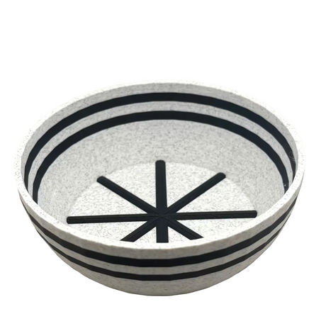 TRC Unbreakable Marble & Black Stripes Lather Bowl