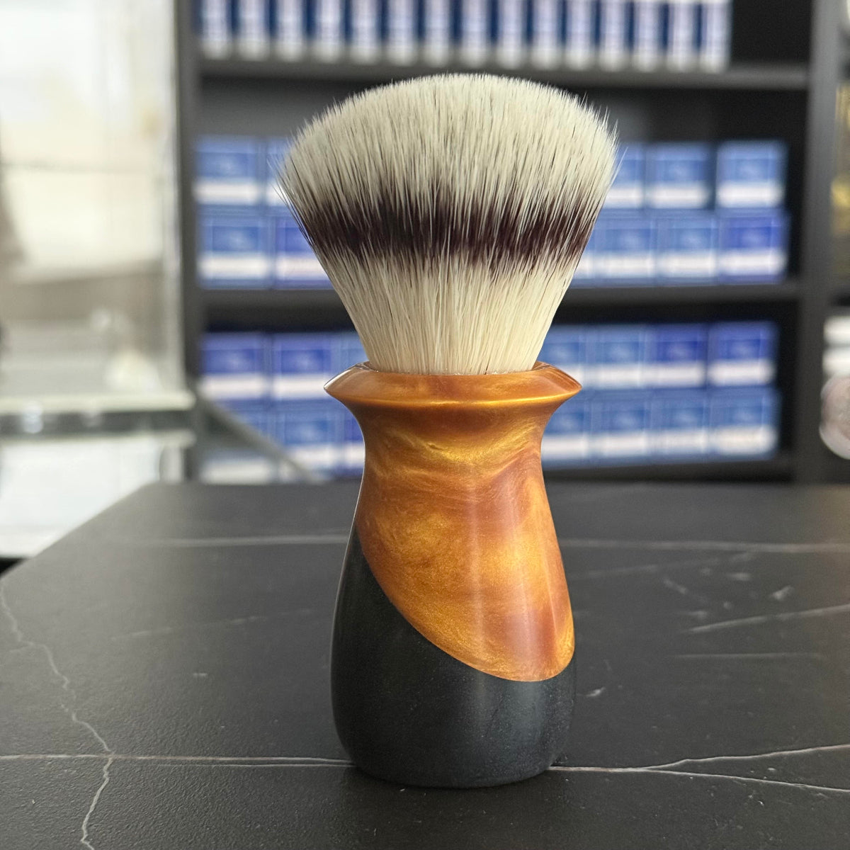 Never Alone 6 #104 26mm AK47 Synthetic Fan Knot Resin Handle Shaving Brush
