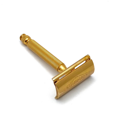 Vintage 1940's Gillette Gold Tech Double Edge Safety Razor