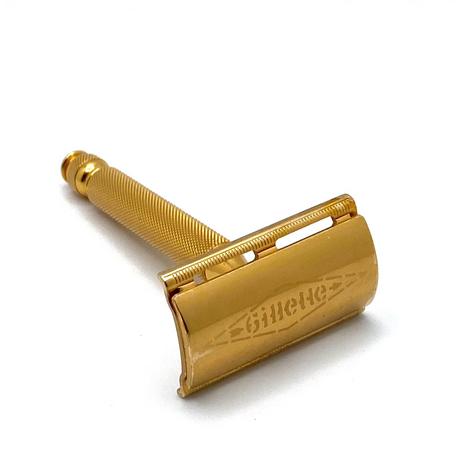Vintage 1940's Gillette Gold Tech Double Edge Safety Razor
